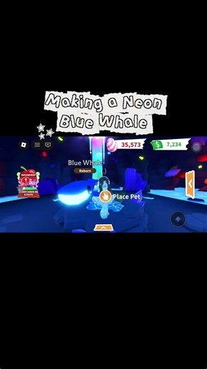 Making a Neon Blue Whale #roblox #adoptme #fyp #foryou