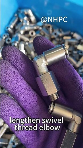 Lengthen swivel BSPP thread push in type elbow