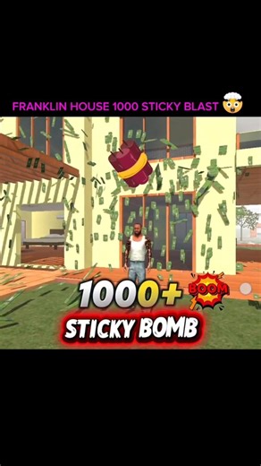 1000+ Sticky boom 💣 in Franklin House indian bike driving 3d #gta #shorts#indianbikedriving3d