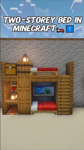 🛏️⬆️ Two-Storey Bed in Minecraft! | #Shorts #minecraft #usa