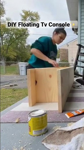 #DIY Floating Tv Console ✨ #budgetfriendly #projects #diyideas #diyhomedecor #easydiy #diyer #foryou