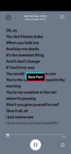 Best Part - H.E.R. feat Daniel Caesar Lyrics | Hot Potato Pass It On Song