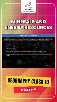 Minerals and Energy Resources | Part-2 | Geography | Class 10 | CBSE | NCERT | AASOKA #Shorts