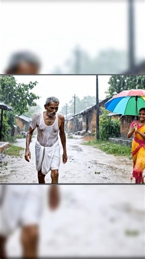 Little Girl Saves Old Man From Rain ❤️ | Humanity Still Exists #shorts