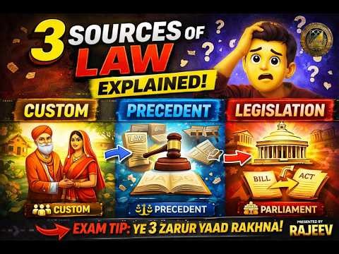 Sources of Law Custom, Precedent & Legislation Jurisprudence LLB, Judiciary, CLAT Bilingual GeoLex