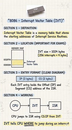 8086 Interrupt Vector Table Explained | IVT Memory Map | Exam Revision