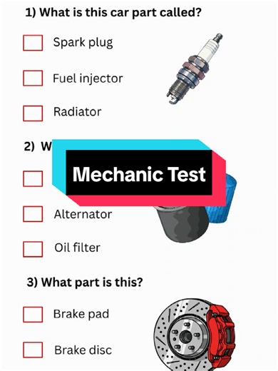 Car Mechanic Test: Can You Identify All Parts?