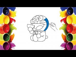 Doraemon Coloring | Cute Cartoon Coloring Page with Crayons | Mini Artists World