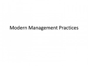Modern Management Practices - SlideServe