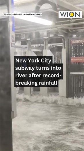 460K views · 1.2K reactions | New York City subway turns into river after record-breaking rainfall . . . #newyork #rainfall #subway #WION | WION | Facebook