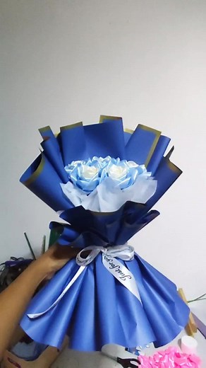 DIY Ribbon Flower Bouquet Wrapping Tutorial