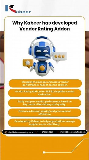 Vendor Rating Add-on for SAP Business One | Cloud-Based Performance Scoring by Kabeer Consulting