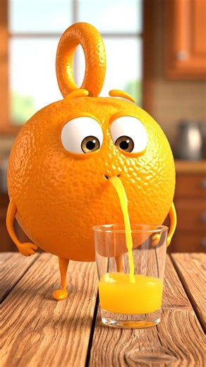 Cute Orange Squeezes Juice