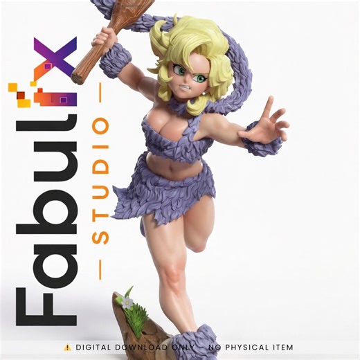 Prehistoric Warrior Girl STL File - Strong Female Barbarian 3D Print Model - 220mm Resin Figure STL - Presupported Lychee - Etsy