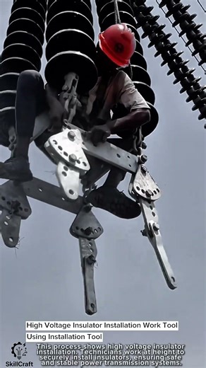 High Voltage Insulator Installation Work Tool Using Installation Tool #worktool