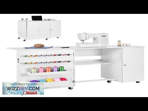 VEVOR Folding Sewing Table Multipurpose Sewing Machine Table with Cabinet Compact Design