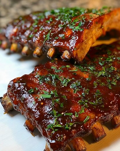 BBQ Baby Back Ribs Ingredients: 2 racks of baby back ribs (about 4 pounds total) 1 tablespoon olive oil 2 teaspoons salt 1 teaspoon black pepper 1 teaspoon garlic powder ...... Full Recipe in Coʍmеոτ 💬 | Food Lovers