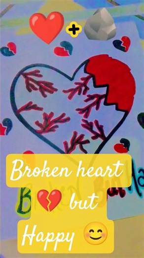 Broken Heart But Still Smiling 💫 | Sad Drawing with Deep Meaning#shorts #sad #song #hurt