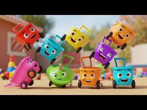 Eight Little Toy Wagons Roll Roll Roll | Toy Song & Counting for Kids