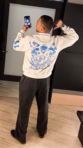Abercrombie & Fitch on Instagram: "“Every detail of this crewneck reflects who I am. The drive, the confidence and the love I have for this game and this city. Working with Abercrombie to design it made it even more special.” @amonra_stbrown. Designed in collaboration with the showman himself, Amon-Ra St. Brown’s limited-release graphic had to include his most iconic celebrations."