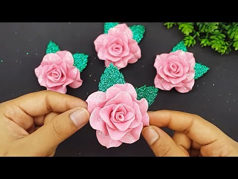 Cómo hacer Rosas en Foami o Goma Eva Fácil y Rápidamente 🌹 Creando una Rosa desde Cero