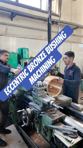 Eccentric machining job of a bronze bushing 🔥🏭 #repair #machining