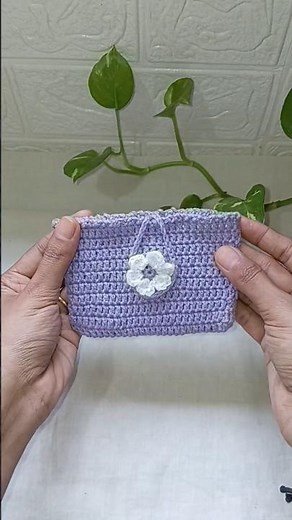 Easy Crochet Wallet Tutorial 💜 | Mini Card Holder / Pouch | Crochet DIY