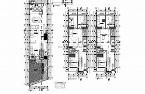 Casa Alargada De 3 Pisos Con 4 Habitaciones Planos de AutoCAD 1207211 - Planos CAD Gratis