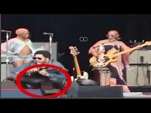 Lenny Kravitz suffers VERY revealing wardrobe malfunction as trousers split mid-concert