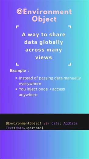What is @EnvironmentObject? #swiftui #learncoding #iosdevelopment
