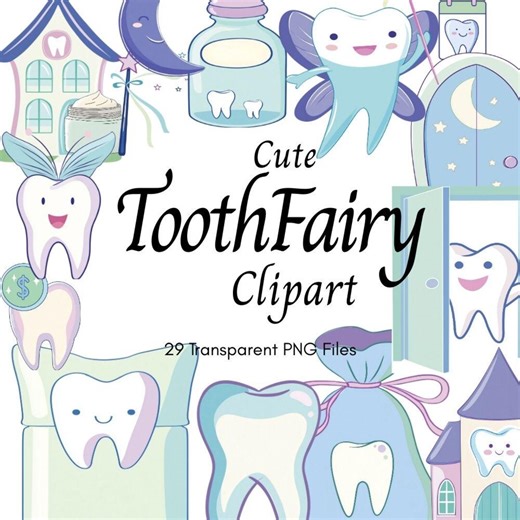 Tooth Fairy Clipart Bundle, PNG Images (digital Download) - Etsy