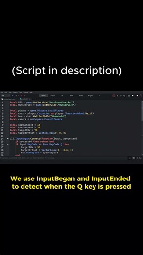 How To Make A Sprint System In Roblox! #Roblox #RobloxStudio #RobloxDev #Scripting #Shorts