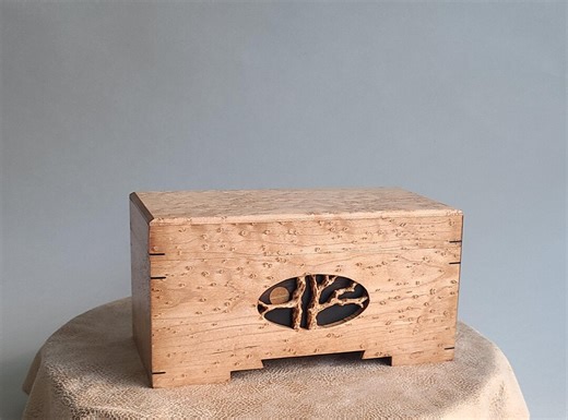 Birdseye Maple. Stash Box Keepsake Trees and Moon - Etsy