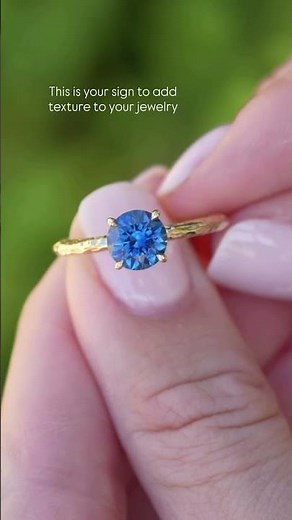 Textured Solitaire Engagement Ring | 1.30-Carat Blue Montana Sapphire