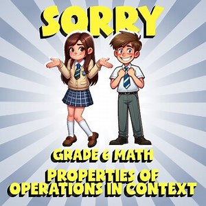 Properties of Operations in Context SORRY Math Game - No Prep Grade 6 Review