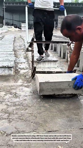 Genius DIY Concrete Lifter Using An Old Car Tire! 🛠️
