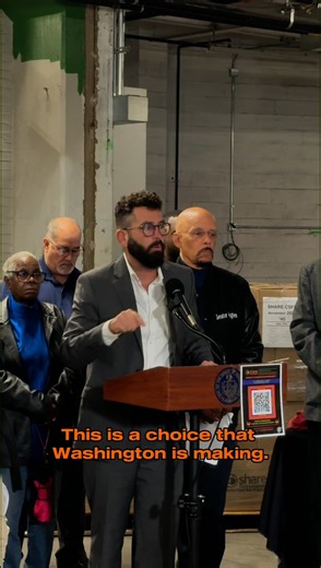 NO ONE deserves to starve. NO ONE should have to explain why they need to eat. NO ONE should have to beg for food assistance. In two days, 42 million working-class people are set to lose SNAP benefits--nearly 70% of whom are children, older adults, and people with disabilities. All this while grocery costs continue to rise and wages remain stagnant. It doesn't have to be like this. Please stand with Share Food Program in our fight against hunger, and stand up for our neighbors. Food is a human r