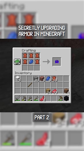 Secretly Upgrading Armor In Minecraft! Part 2 #minecraft #wisp #mcyt #minecraftbut