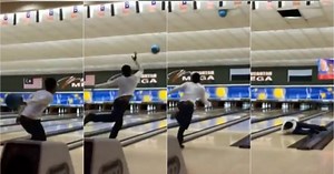 Watch: Amateur bowler launches ball into ceiling of Kuantan bowling alley | New Straits Times