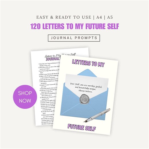 120 Letters to My Future Self, Reflective, Journaling Prompts for Self-discovery, Healing, Growth, Life Transition, Self-reflection, Journal - Etsy UK