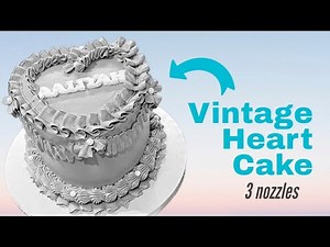 Easy Lambeth Vintage Heart Cake | 1 Colour | 3 piping nozzles | Beginners' Tutorial