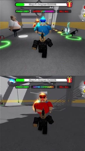 WATER � vs FIRE � BARRY DOUBLE JUMPSCARE � Roblox Horror #roblox #shorts