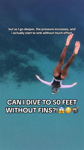 Can you hold your breath through the whole video?!👀🤿🫁 Did you know your lungs compress to a fraction of their size as you dive deep? Come back to see how deep I can go WITH my fins!👀 Thank you @freediver_chiara for filming!! 🩵🎥 #hawaii #freediving #ocean #oceangirl #freedivinggirl