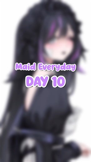 Maid Everyday - Day 10 🖤💜 Shy Shadows and Lace #challenge #gothmaid #illustration #art