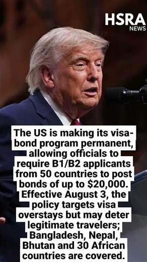 US Makes $20,000 Visa Bond Rule Permanent #shorts #breakingnews #usa #visa #usvisa