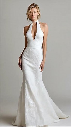 Halter Mermaid Wedding Dress – Bold, Elegant & Timeless | Modern Bridal Glamour #weddingdress #bride