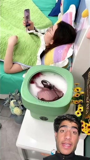portable small washer#amazing#cloth#Washing #experiements #