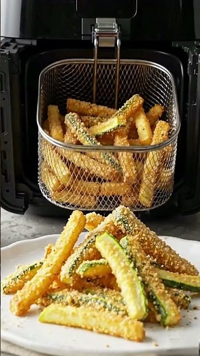 ✨ Crispy Air Fryer Zucchini Fries ✨🥒 #airfryerrecipes #recipe #food #cooking #easyrecipe #easydinner