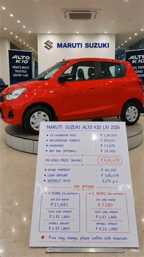 🚗 alto k10 2026 lxi ₹4 लाख में! Down Payment और EMI देख लो 😱🔥
