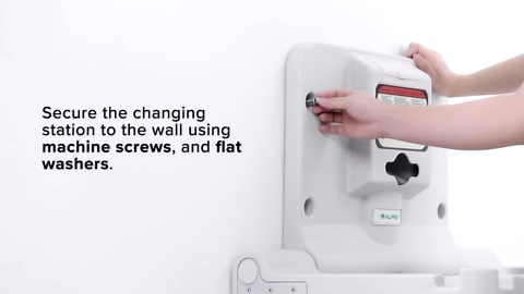 Alpine Wall Mounted Baby Changing Station - Horizontal Baby Changing Table Foldable Diaper Tables with Safety Strap for Commercial Bathroom, ADA Complaint (Hardware Included) Black